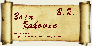 Boin Raković vizit kartica